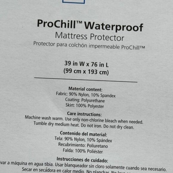 Mainsstays Prochill Waterproof Twin XL Waterproof Mattress Protector NEW - Picture 4 of 4